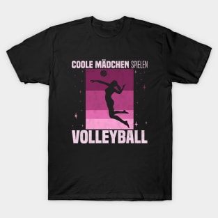 Coole Mädchen spielen Volleyball - Retro Vintagde Design T-Shirt